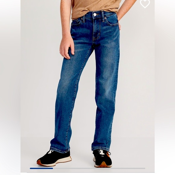 Old Navy Straight leg Built-in-Flex jeans. NWT. Boys size 12. dark blue - Picture 1 of 3